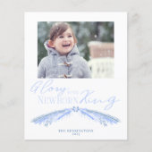 Budget Dusty Blue Kerstpine Holiday Foto (Voorkant)