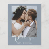 Budget Dusty Blue Mariage Carte de remerciements (Devant)