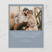 Budget Dusty Blue Mariage Photo Carte de remerciem (Dos)