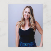 Budget Dusty Blue Pampas Foto Afstuderen Invite (Achterkant)