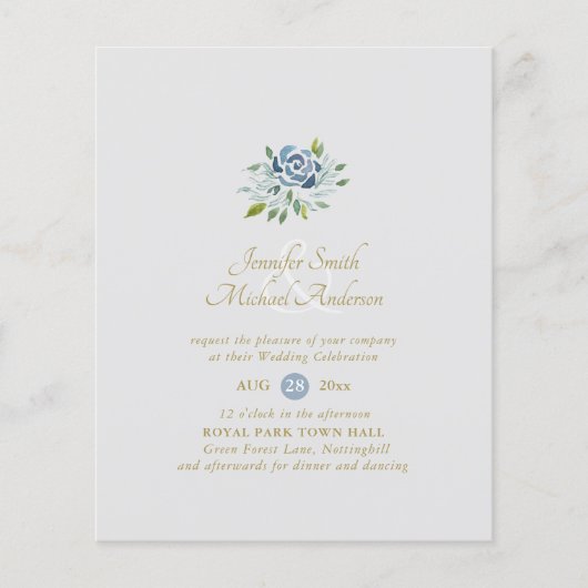 BUDGET Dusty Blue Sage Floral Bouquet Wedding (Voorkant)