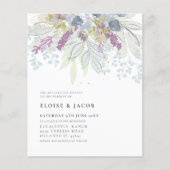 Budget Dusty Blue Waterverf Foliage Bruiloft (Voorkant)