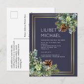BUDGET Dusty Blue Wedding Eucalyptus Greenery Briefkaart (Voorkant / Achterkant)
