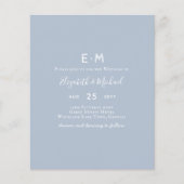 BUDGET Dusty Blue Wedding Invite (Voorkant)