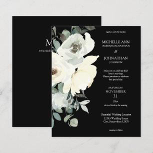 Budget Dusty Blue & White op Black Floral Wedding