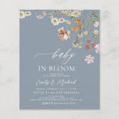Budget Dusty Blue Wildflower Baby in Bloom Shower (Voorkant)