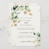 Budget Dusty Elegant Groen Bruiloft Uitnodiging (Voorkant / Achterkant)