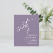 Budget Dusty Paarse 60e Verjaardag Uitnodiging (Staand voorkant)