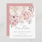 Budget Dusty Pink Florals script Nieuwe startpunt  (Voorkant / Achterkant)