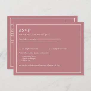BUDGET Dusty Roos Monochrome RSVP Simple Plain Briefkaart