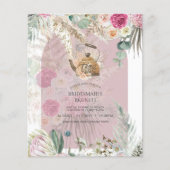 BUDGET Dusty Roos Pampas Grass TEA PARTY Shower Flyer (Voorkant)