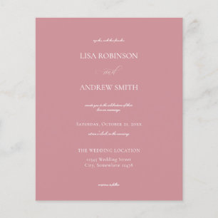 Budget Dusty Roos Pink Calligraphy Wedding Flyer