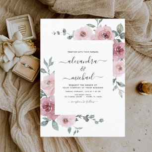Budget Dusty Roos Pink Floral Greenery Wedding