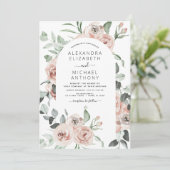 Budget Dusty rose Floral Faire-part de mariage (Debout devant)