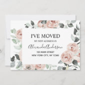 Budget Dusty Rose Floral Moving Faire-part (Devant)