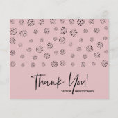 Budget Dusty rose pointillé Cartes de Remerciement (Devant)