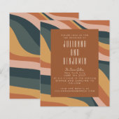 Budget Earthy Boho Wavy Lines Terracotta Wedding (Voorkant / Achterkant)