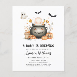 BUDGET Een Baby brouwt Halloween Baby shower Flyer