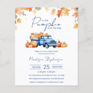 Budget Een Kleine Pompoen Op Weg Baby Shower