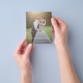 Budget eenvoudig 2 foto typografie bruiloft dank u flyer (Hand)