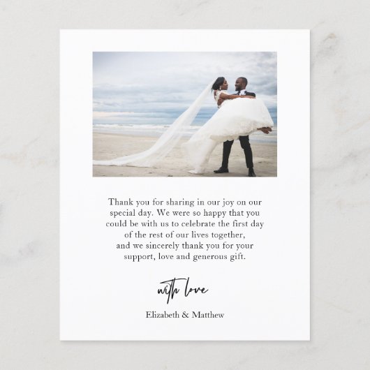 Budget Eenvoudig Collage Weddenschap Bedankt Flyer (Achterkant)