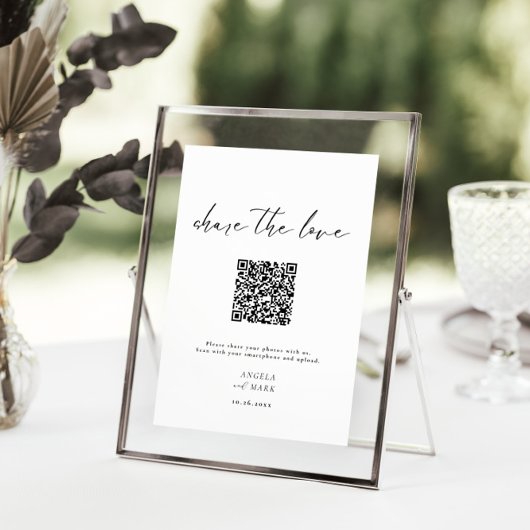 Budget Eenvoudig Deel de Liefde QR Code Sign Poster