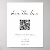Budget Eenvoudig Deel de Liefde QR Code Sign Poster (Voorkant)
