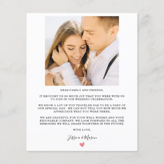 Budget Eenvoudig hartscript bruiloft Hartelijk dan Flyer (Achterkant)