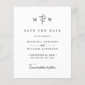 Budget Eenvoudig Modern Botanisch Sla de datum Kaa (Voorkant)