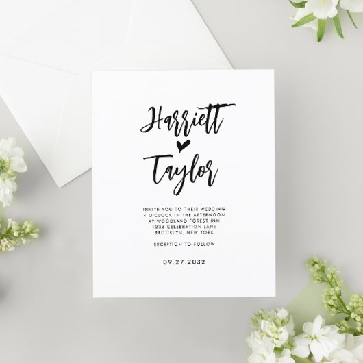 BUDGET Eenvoudig Romantisch Mooi Hart Script Bruil