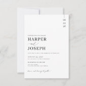 Budget Eenvoudige Elegante Bruiloft Kaart (Voorkant)