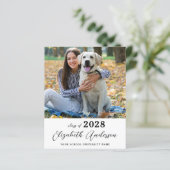 Budget Eenvoudige foto Senior Afstuderen Invitatio (Staand voorkant)