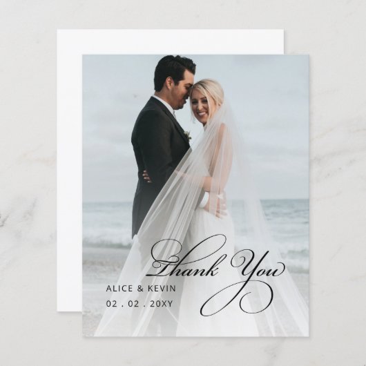 Budget Eenvoudige handgeschreven foto Weddenschap (Voorkant / Achterkant)