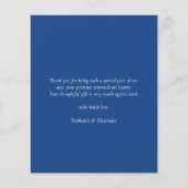 Budget Eenvoudige Mid Blue Custom Dank u kaart (Achterkant)