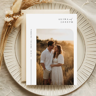 Budget Eenvoudige Minimalistische Boho Foto Huweli Kaart