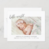 Budget Eenvoudige Moderne Pasgeboren Aankondiging (Voorkant / Achterkant)