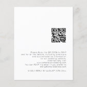 Budget Eenvoudige QR Code White Wedding Invite (Achterkant)
