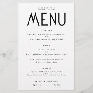 Budget Eenvoudige tekst Elke kleur bruiloft menu