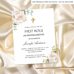 Budget eerste communie eucalyptus witte bloemen