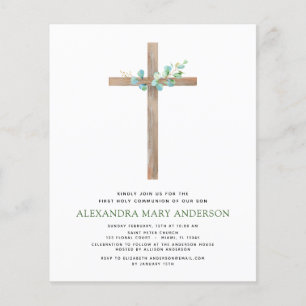 Budget Eerste Heilige Communie Groene Eucalyptus Flyer