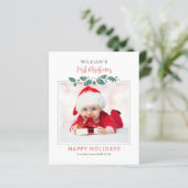 Budget Eerste Kerstmis Foto Holiday Card (Staand voorkant)