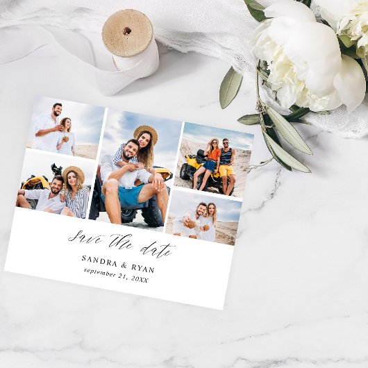 Budget Ele Chic 5 Multi Photo Save the Date Flyer