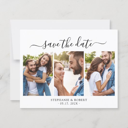 Budget Elegance Foto Bruiloft Save The Date Kaart (Voorkant)