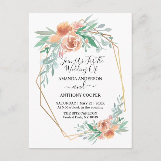 Budget élégance invitation réception rsvp carte po (Devant)