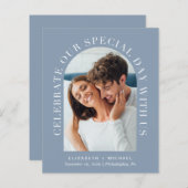 Budget Elegant Arch Photo Wedding Invitation (Voorkant / Achterkant)