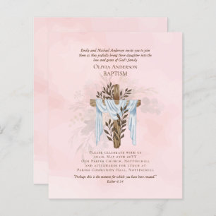 BUDGET Elegant BAPTISM Nodig Blush Pink uit