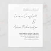 Budget Elegant Black and White Wedding Invitation (Voorkant)
