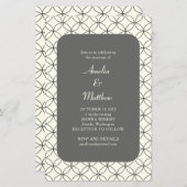Budget Elegant Black Line Wedding Invite (Voorkant / Achterkant)