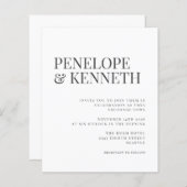 Budget Elegant Black White Typography Wedding (Voorkant / Achterkant)