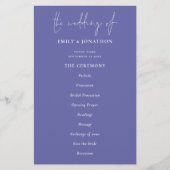 Budget Elegant Blue Wedding Programme (Voorkant)